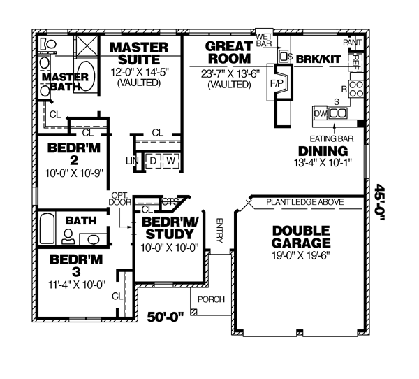 Home Plan - Traditional Floor Plan - Main Floor Plan #34-124