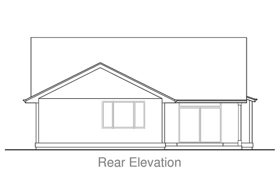 Exterior - Rear Elevation for Craftsman House Plan #53-460 - 3 bed, 2 bath