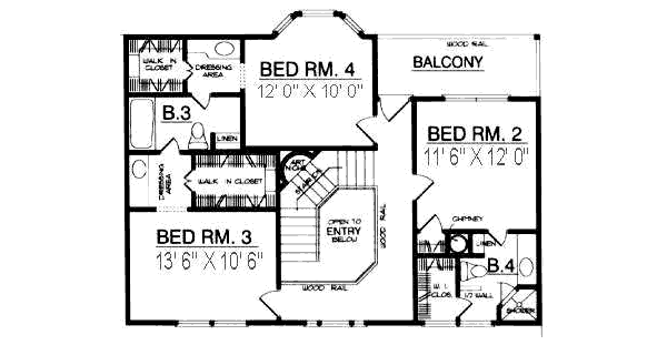 Country Floor Plan - Upper Floor Plan #40-240