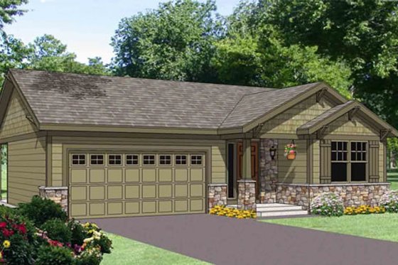 Exterior - Front Elevation for Craftsman House Plan #116-268 - 3 bed, 2 bath
