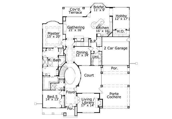 European Floor Plan - Main Floor Plan #411-851