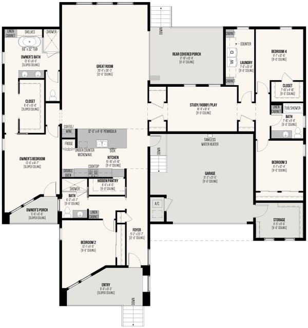 Contemporary Floor Plan - Main Floor Plan #534-4