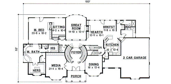 Southern Floor Plan - Main Floor Plan #67-303