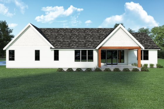 Exterior - Rear Elevation for Farmhouse House Plan #1070-160 - 4 bed, 2.5 bath