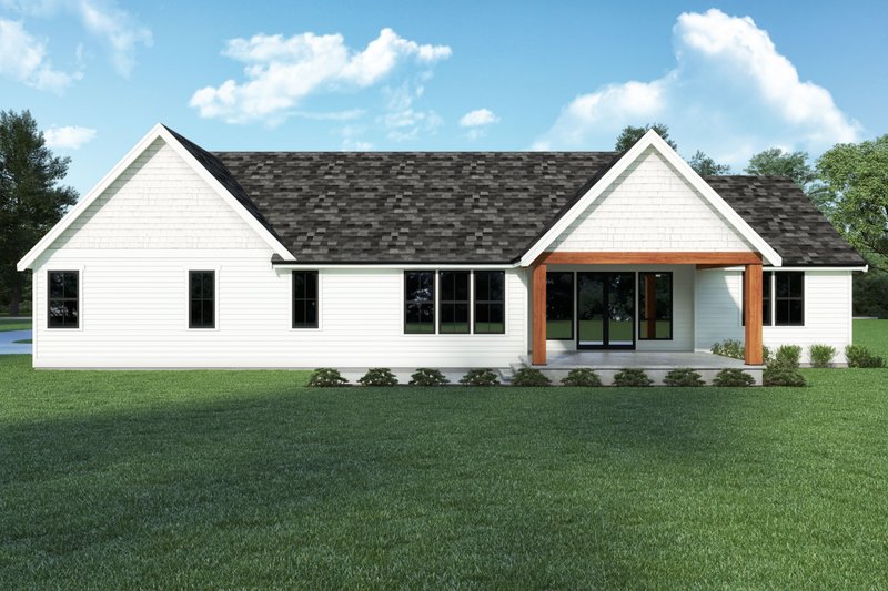 House Design - Exterior - Rear Elevation for Farmhouse House Plan #1070-160 - 4 bed, 2.5 bath