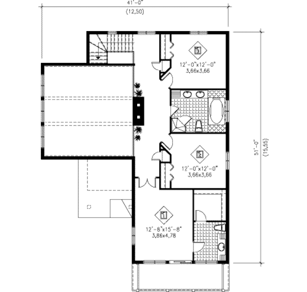 Country Floor Plan - Upper Floor Plan #25-4194