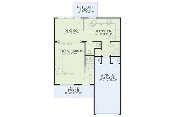 Floor Plan - Main Floor for Country House Plan #17-236 - 3 bed, 2.5 bath
