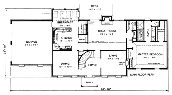Colonial Floor Plan - Main Floor Plan #10-257