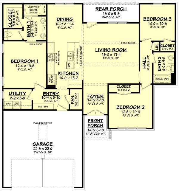 House Design - Farmhouse Floor Plan - Main Floor Plan #430-253
