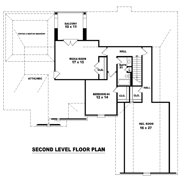 European Floor Plan - Upper Floor Plan #81-1265