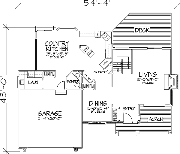 House Blueprint - Traditional Floor Plan - Main Floor Plan #320-337