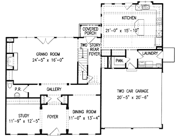 Colonial Floor Plan - Main Floor Plan #54-150