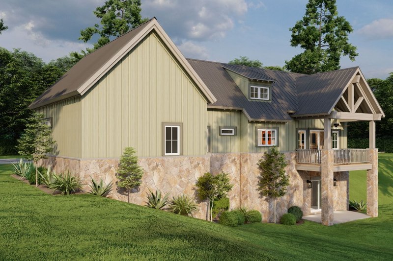 House Blueprint - Exterior - Rear Elevation 2 for Cottage House Plan #923-345 - 2 bed, 2.5 bath