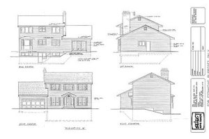 Exterior - Rear Elevation for Colonial House Plan #47-130 - 4 bed, 2.5 bath