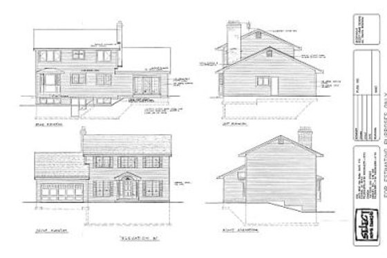 Exterior - Rear Elevation for Colonial House Plan #47-130 - 4 bed, 2.5 bath
