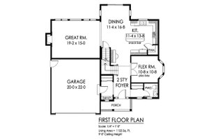 Floor Plan - Main Floor for Traditional House Plan #1010-232 - 4 bed, 3.5 bath