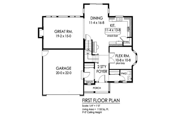 Floor Plan - Main Floor for Traditional House Plan #1010-232 - 4 bed, 3.5 bath