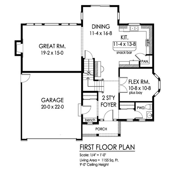 Home Plan - Traditional Floor Plan - Main Floor Plan #1010-232