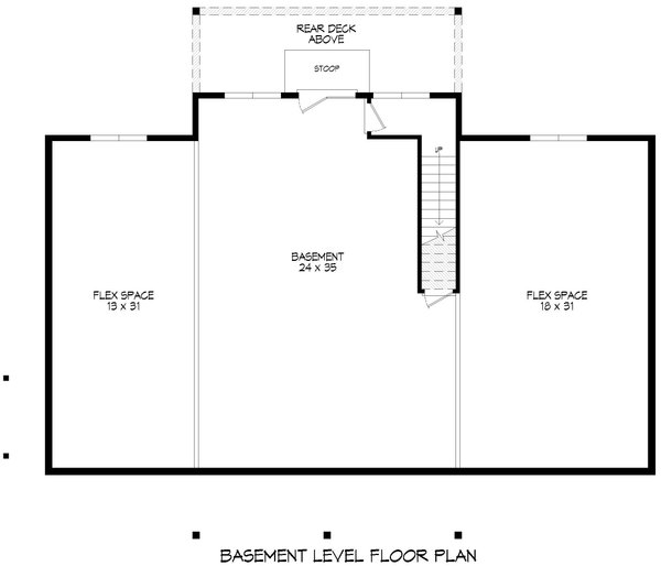 Southern Floor Plan - Lower Floor Plan #932-1082