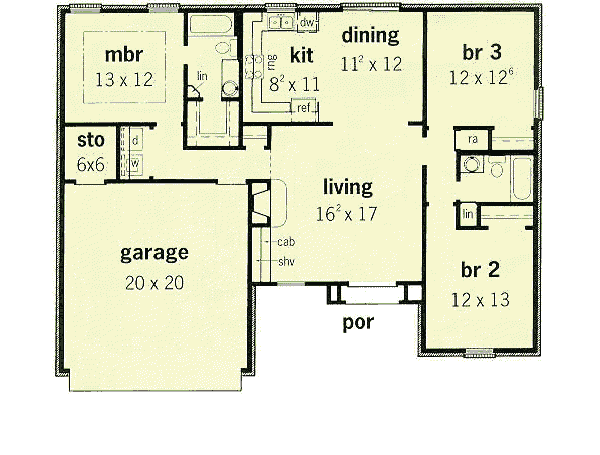 European Floor Plan - Main Floor Plan #16-115