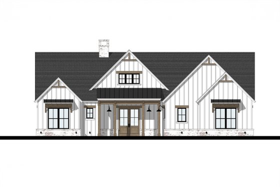 Exterior - Front Elevation 3 for Farmhouse House Plan #1103-4 - 3 bed, 2.5 bath