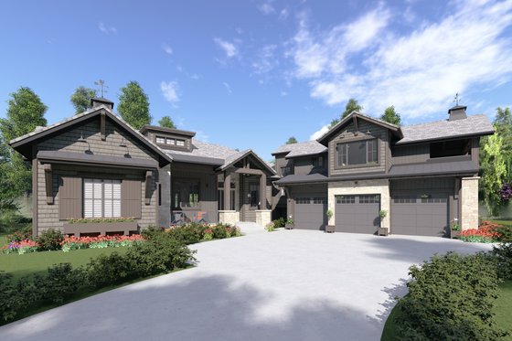 Exterior - Front Elevation 3 for Farmhouse House Plan #1069-21 - 2 bed, 2.5 bath