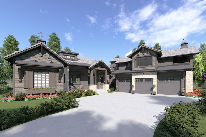 Home Plan - Exterior - Front Elevation 3 for Farmhouse House Plan #1069-21 - 2 bed, 2.5 bath