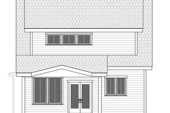 Exterior - Rear Elevation 1 for Craftsman House Plan #461-75 - 4 bed, 3 bath