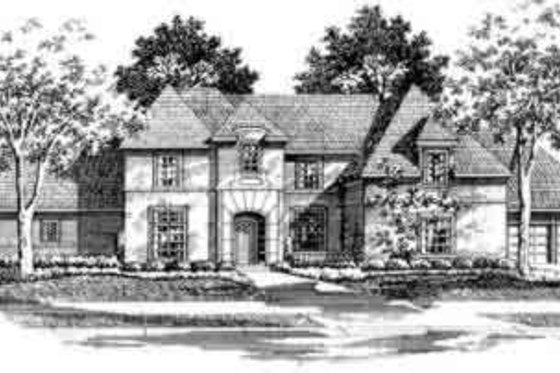 Exterior - Front Elevation for European House Plan #141-165 - 5 bed, 4.5 bath