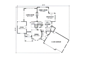 Floor Plan - Main Floor for Traditional House Plan #67-617 - 4 bed, 3.5 bath