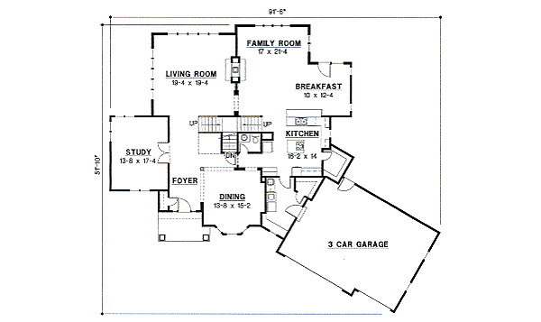 Traditional Floor Plan - Main Floor Plan #67-617