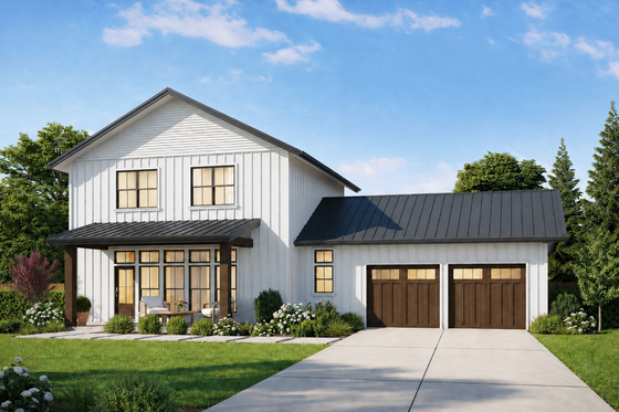 Exterior - Front Elevation for Farmhouse House Plan #48-1225 - 3 bed, 2.5 bath