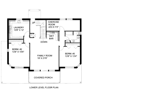 Floor Plan - Main Floor for Bungalow House Plan #117-633 - 3 bed, 3.5 bath