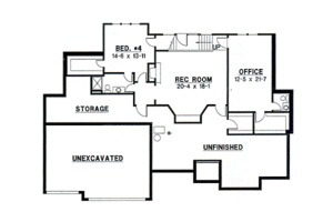 Floor Plan - Lower Floor for European House Plan #67-442 - 4 bed, 5 bath