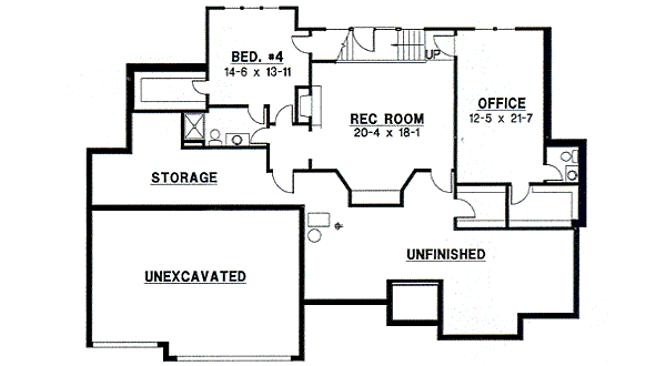 European Floor Plan - Lower Floor Plan #67-442