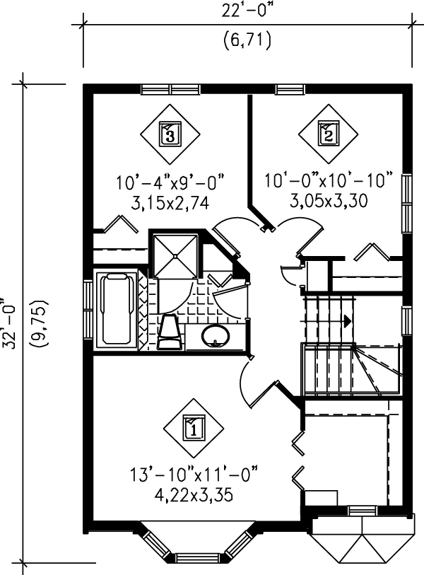 House Plan Design - European Floor Plan - Upper Floor Plan #25-2033
