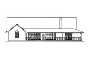 Exterior - Rear Elevation for Farmhouse House Plan #42-393 - 3 bed, 2 bath