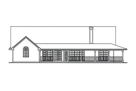 Exterior - Rear Elevation for Farmhouse House Plan #42-393 - 3 bed, 2 bath