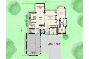 Floor Plan - Main Floor for Colonial House Plan #1089-36 - 4 bed, 3.5 bath