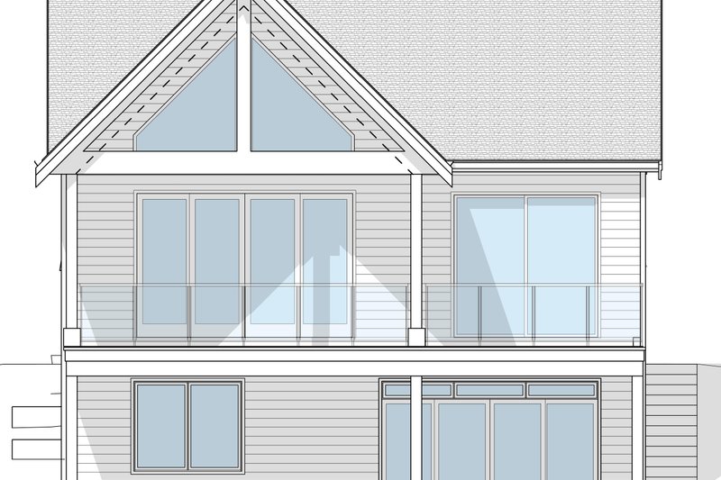House Blueprint - Exterior - Rear Elevation 1 for Cottage House Plan #1114-60 - 3 bed, 3 bath