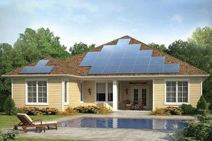 Exterior - Rear Elevation for Country House Plan #938-1 - 3 bed, 2.5 bath