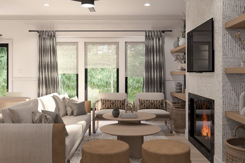 House Design - Interior - Family Room for Farmhouse House Plan #455-402 - 3 bed, 2.5 bath