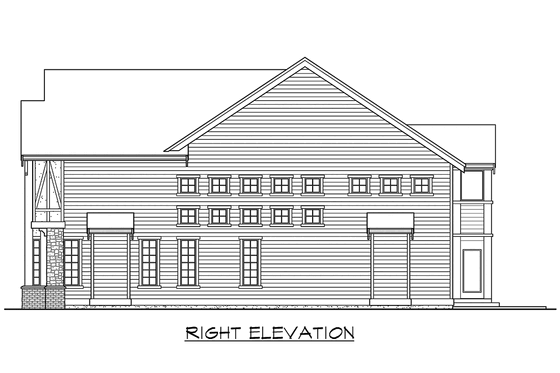 Exterior - Other Elevation 3 for Traditional House Plan #132-153 - 4 bed, 2.5 bath