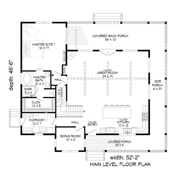 Farmhouse Floor Plan - Main Floor Plan #932-34
