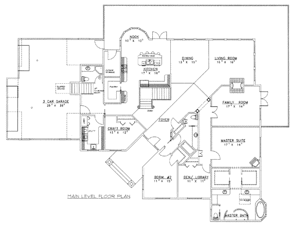 Architectural House Design - Modern Floor Plan - Main Floor Plan #117-468