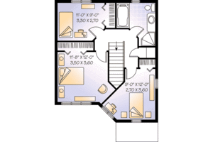 Floor Plan - Upper Floor for Traditional House Plan #23-522 - 3 bed, 1.5 bath