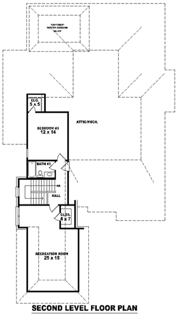 Floor Plan - Upper Floor for European House Plan #81-1282 - 3 bed, 3 bath