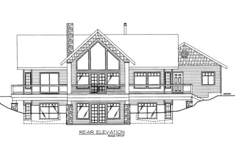 Architectural House Design - Exterior - Rear Elevation for Traditional House Plan #117-694 - 2 bed, 2 bath