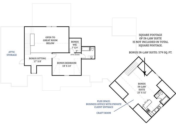 Home Plan - Craftsman Floor Plan - Upper Floor Plan #119-367