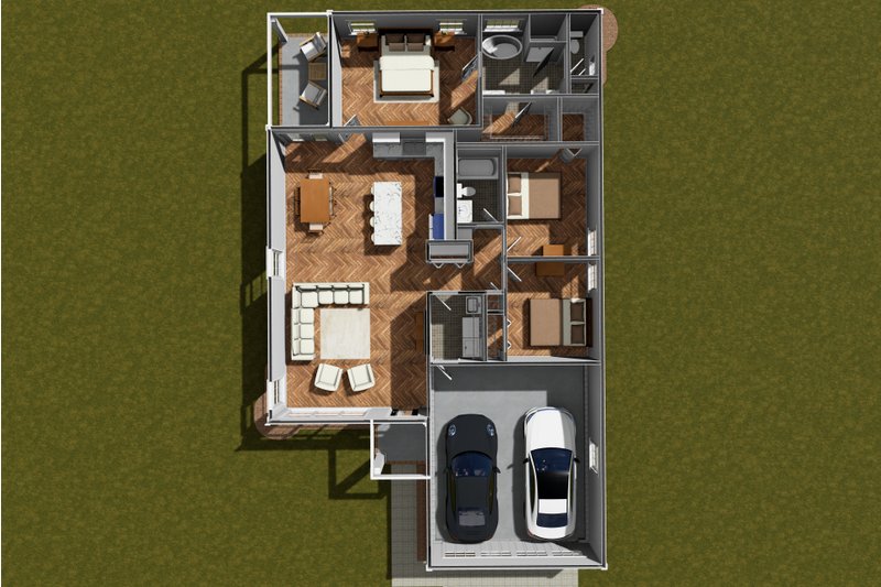 House Design - Floor Plan - Main Floor for Ranch House Plan #513-2292 - 3 bed, 2 bath